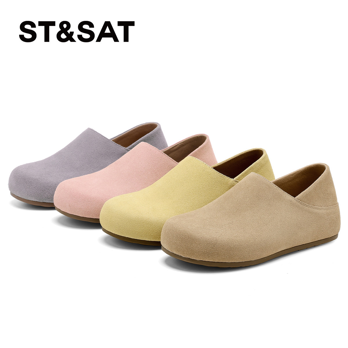 星期六真皮勃肯鞋女款2026新款春季复古全包一脚蹬单鞋慵懒风女鞋,女鞋,勃肯鞋/软木鞋,淘宝优惠券,粉丝福利购,淘宝优惠卷