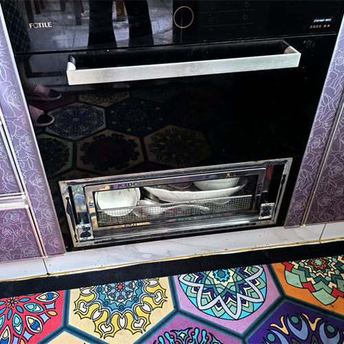 适合方太ZTD100F-WH2消毒碗柜配件黑色钢化玻璃抽屉面板下门板