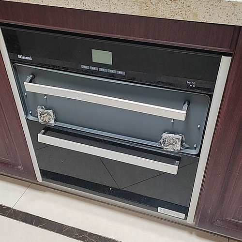 定制RINMI林内镶嵌式消毒碗柜配件901FG黑玻璃下门板抽屉面板更换