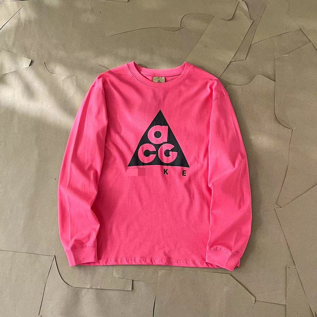 The right version of ACG classic triangle logo print outdoor crew neck pullover long sleeve couple T-shirt T-shirt trend