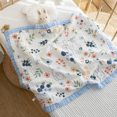 婴儿夏季盖毯宝宝空调被盖被纯棉纱布推车毯盖肚子夏天小被子薄款