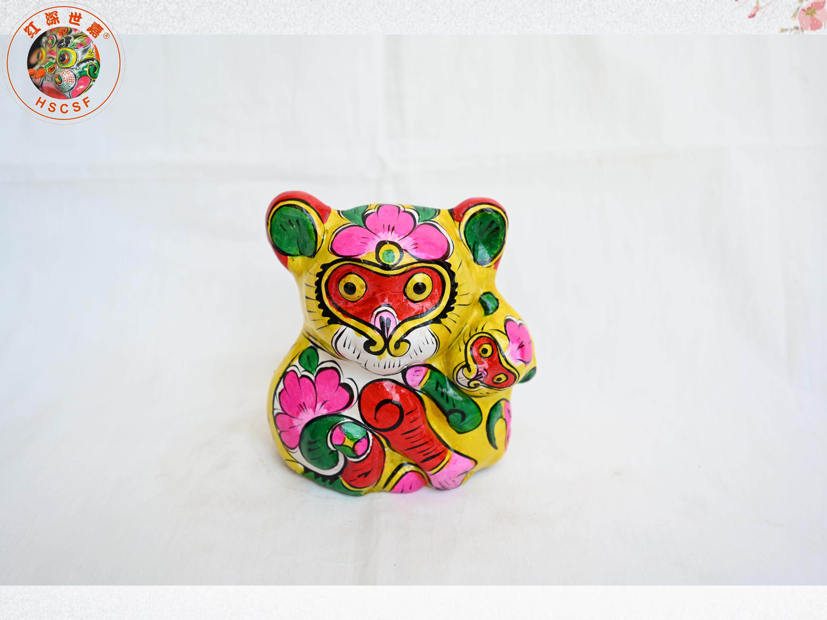 (胡深世家)凤翔泥塑母子猴民间手工艺生肖猴摆件商务礼品母亲节礼