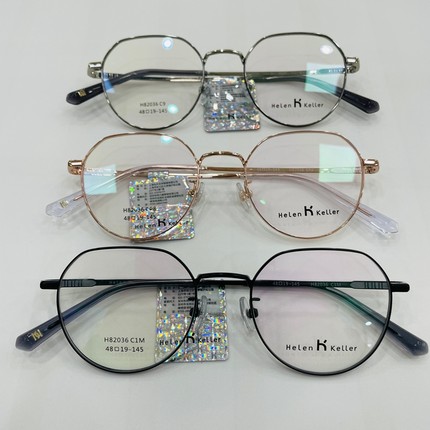 新款82036男女近视镜框超轻金属光学眼镜架配防蓝光片