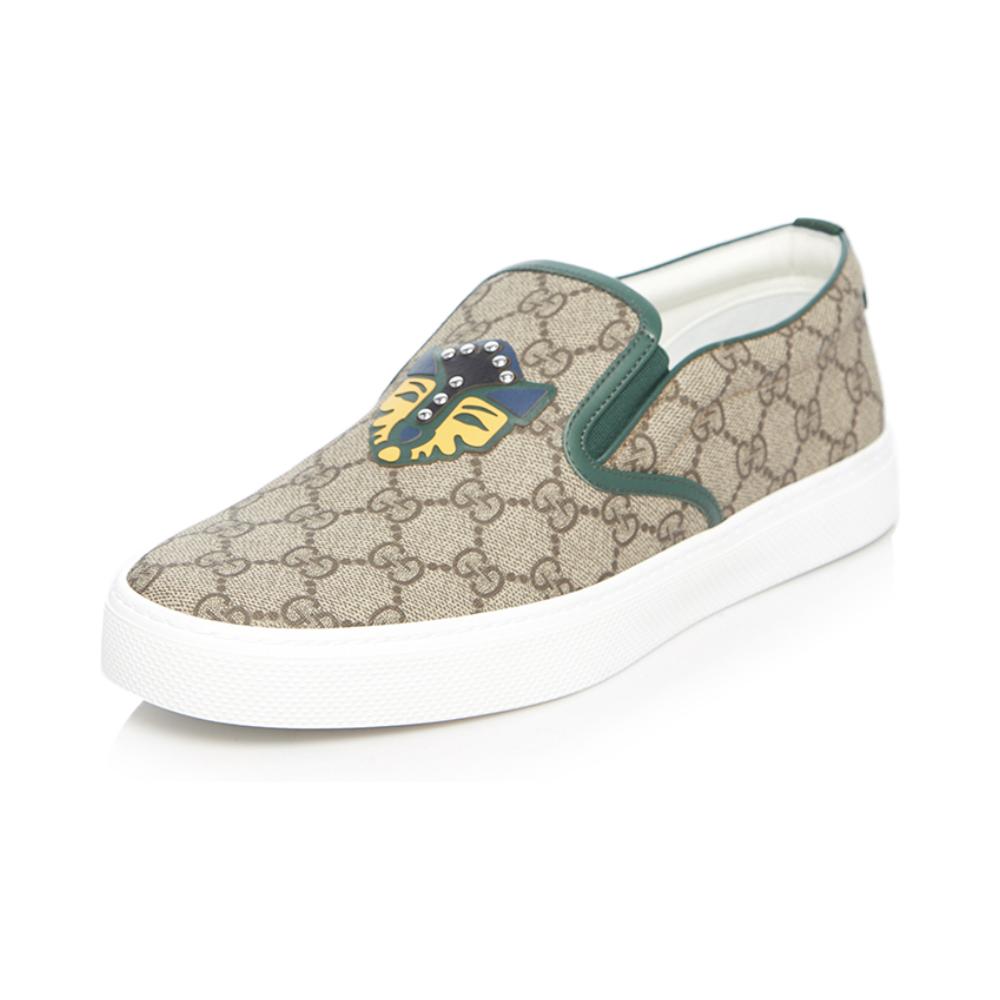 Gucci/古奇古驰 米色拼贴经典双G男士时尚百搭春秋休闲鞋懒人鞋