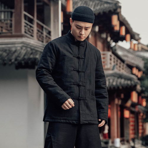 加厚棉袄琳琅棉麻立领盘扣冬季男