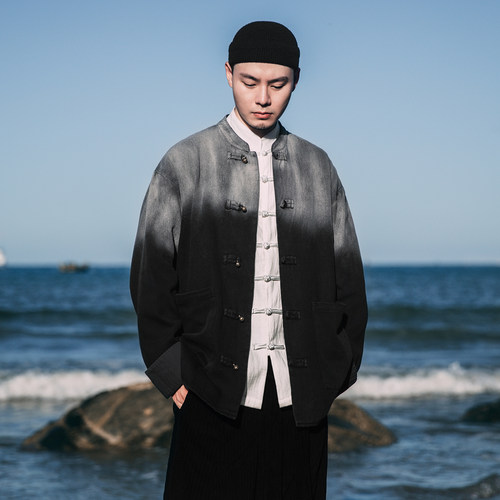 中国风秋季新款复古水洗牛仔外套