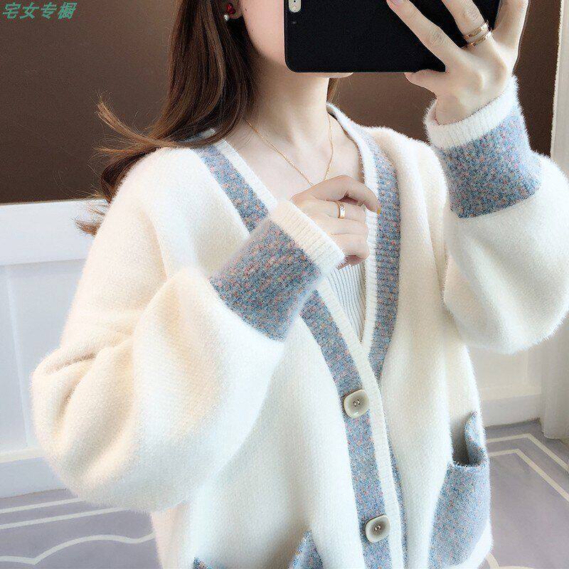 秋冬很仙的毛衣女宽松外穿针织衫毛针织衫