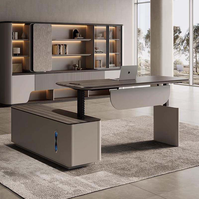 电动升降办公桌老板桌智能双电机简约现代轻奢高级感办公室电脑桌