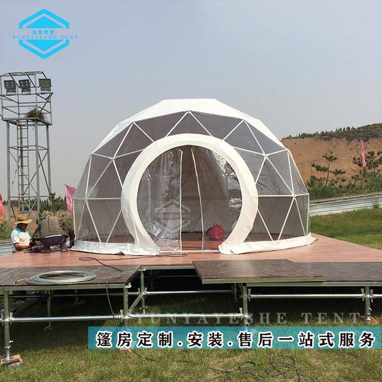 厂家出售5m球形帐篷圆形门框带门帘户外餐厅露营帐篷需组装