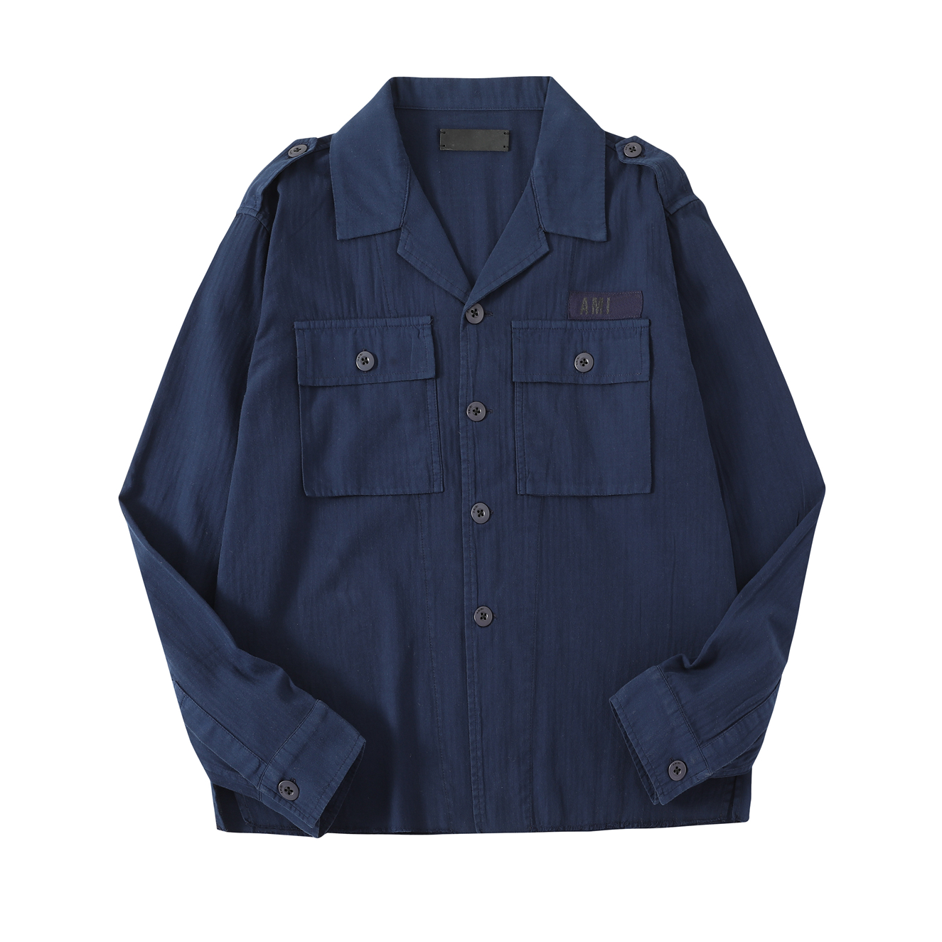 藏蓝色休闲衬衫咆哮的小眼睛高街