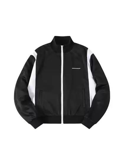 Roaring Little Eyes Amiri 23SS Black and White Patchwork Tracksuit High Street Casual Jacket