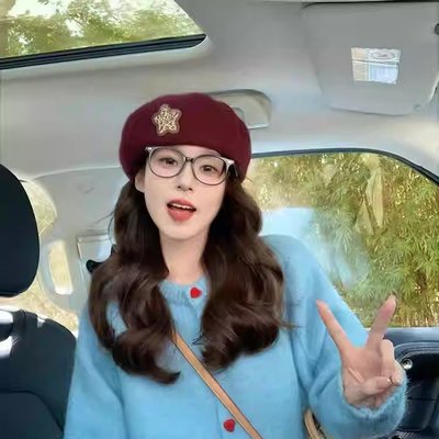 蓝色温柔风毛衣女秋冬季外套加厚2025新款韩系软糯小个子针织开衫