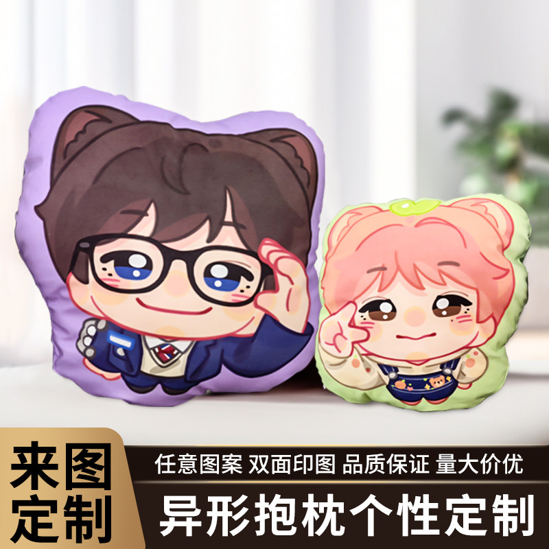 卡通抱枕diy定制猫咪狗狗枕头抱枕定制