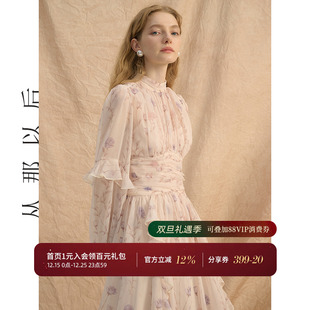 从那以后法式 裙子高级感礼服穿搭连衣裙秋冬女 风碎花裙长裙秋长袖