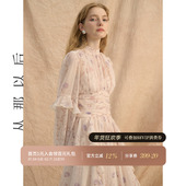 从那以后法式 风碎花裙长裙长袖 裙子高级感礼服穿搭度假连衣裙秋冬