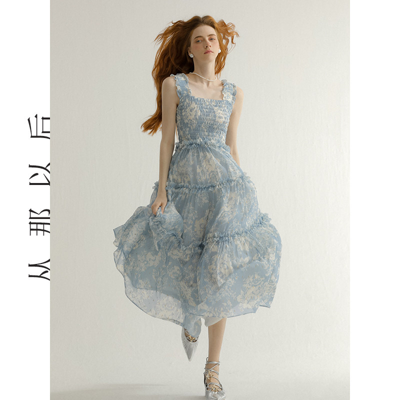 从那以后法式碎花裙吊带长裙蛋糕裙子修身挂脖连衣裙女夏季新款,女装/女士精品,连衣裙,淘宝优惠券,粉丝福利购,淘宝优惠卷