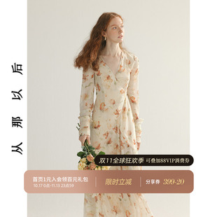 从那以后法式碎花裙秋冬穿搭长裙高级感裙子长袖连衣裙女秋季新款