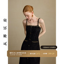 从那以后吊带裙小香风连衣裙黑色背心长裙长款 生日礼服秋冬穿搭冬