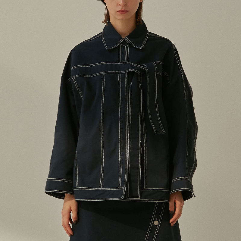 品牌宽松设计感女ins牛仔外套