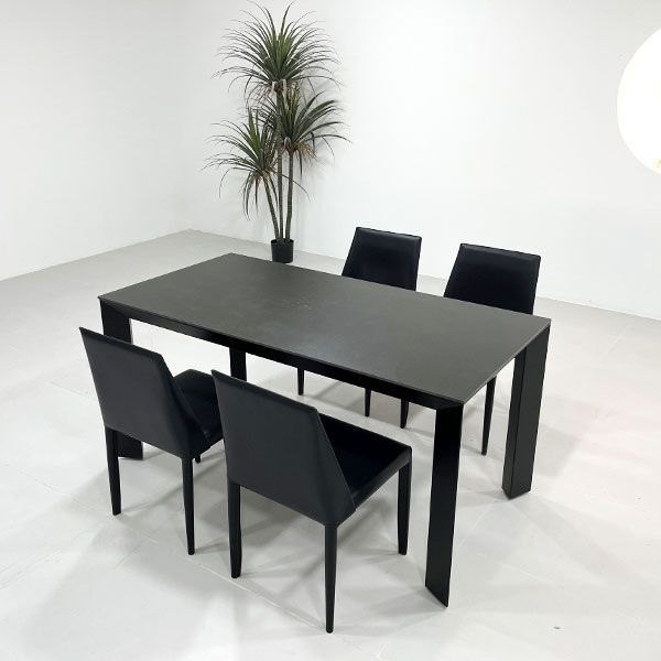 意式极简岩板餐桌椅铝合金长方形法式黑色餐桌小户型家用饭桌,住宅家具,岩板餐桌,淘宝优惠券,粉丝福利购,淘宝优惠卷