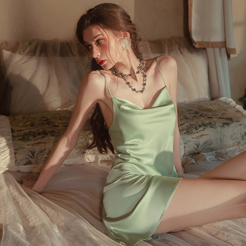 柠檬太太性感睡衣女2025新款夏季冰丝女士高级感吊带睡裙睡袍套装
