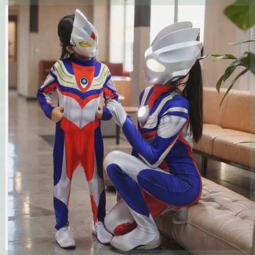 女童迪迦带灯真人版演出服亲子装妈妈奥特曼成人衣服大码cos衣服