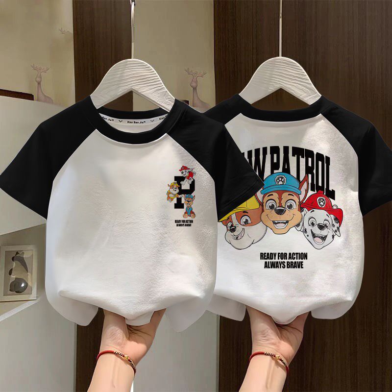 2025新款男童半袖上衣男孩纯棉短袖夏装衣服潮t儿童汪汪队t恤夏季