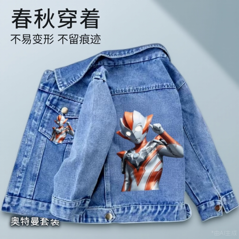 【奥特曼】女童春秋覆古翻领撞色