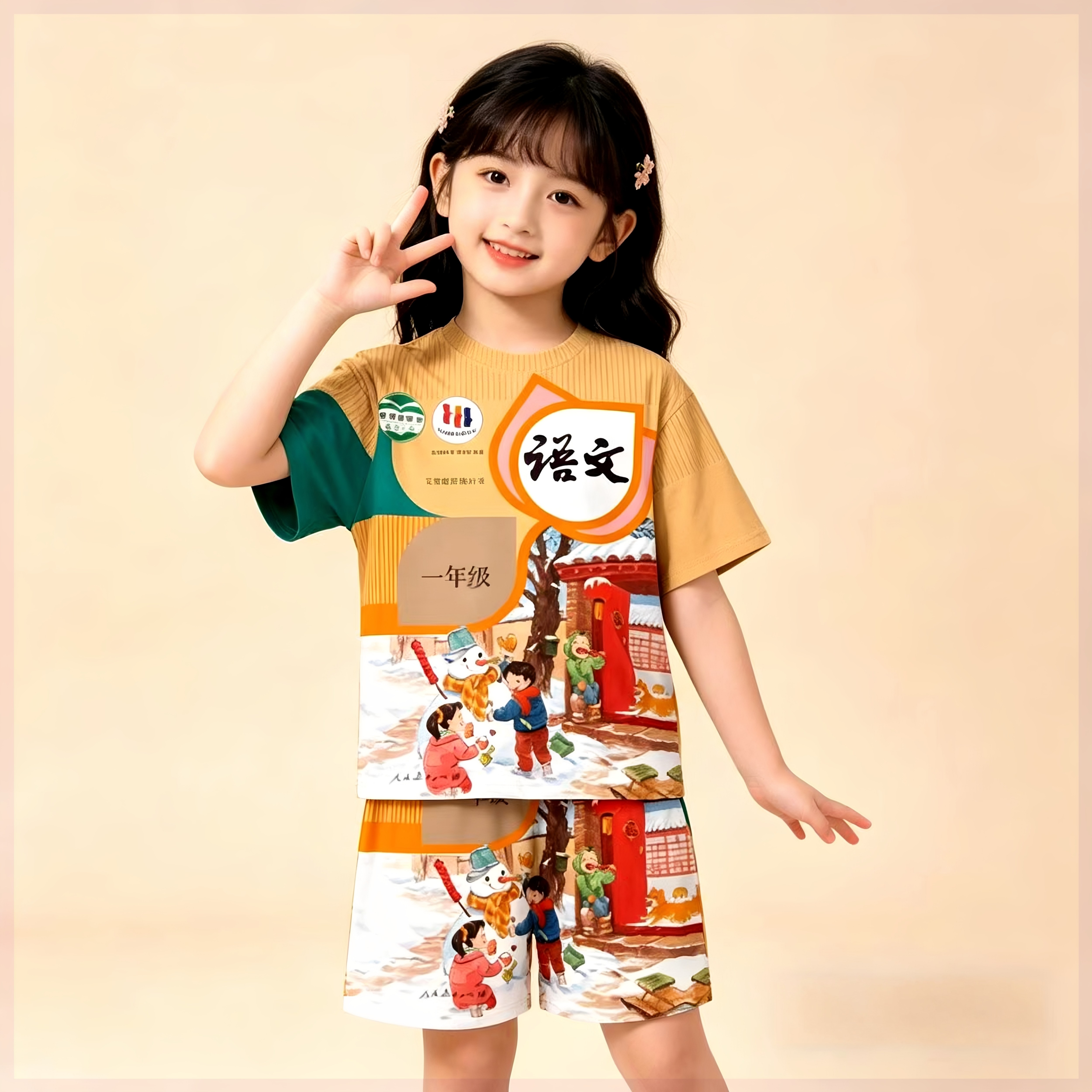 清仓男女童夏季短袖课本家居服