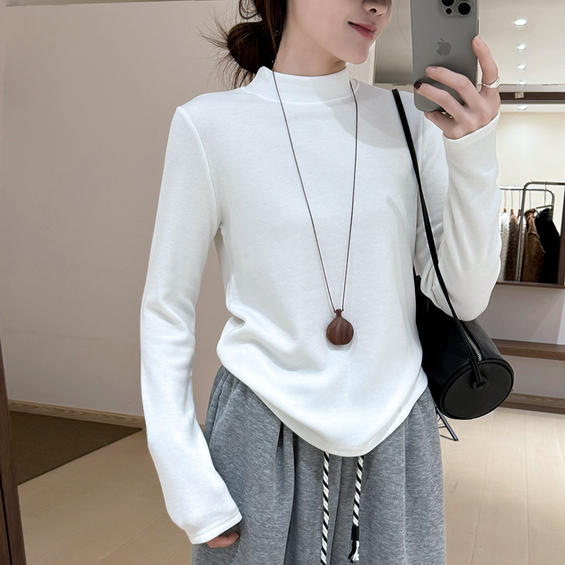 话里半高领加厚加绒打底衫