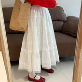 甜美气质休闲长裙女 韩版 话里高腰显瘦棉质休闲半身裙2026春季 新款