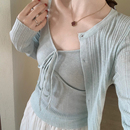 话里甜美气质系绳两件套2026秋季新款韩版修身显瘦百搭上衣套装女