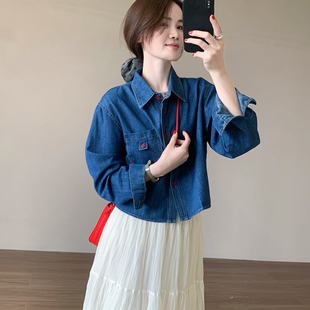 甜美简约气质百搭外套女 新款 话里短款 牛仔上衣显高显瘦2026春季