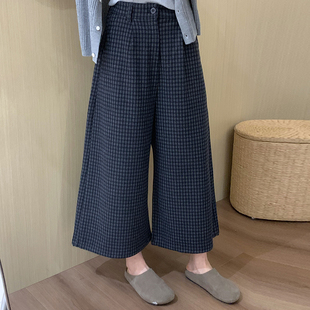 2025秋季 格子休闲裤 新款 韩版 女 话里复古经典 高腰百搭气质九分裤 款