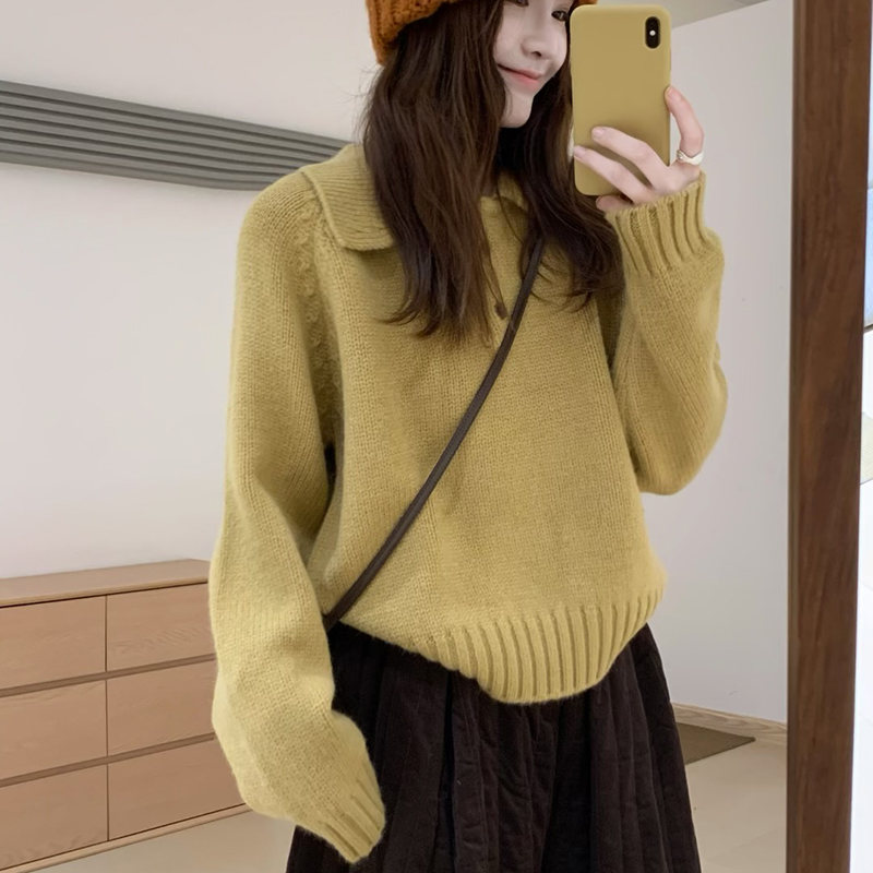 通勤百搭宽松减龄上衣针织衫