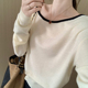 大圆领拼色上衣2025秋季 新款 韩版 话里时尚 休闲显瘦简约风减龄长袖