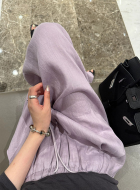 阔腿裤女紫色松弛感2026夏薄款高腰宽松显瘦垂感直筒休闲裤12576