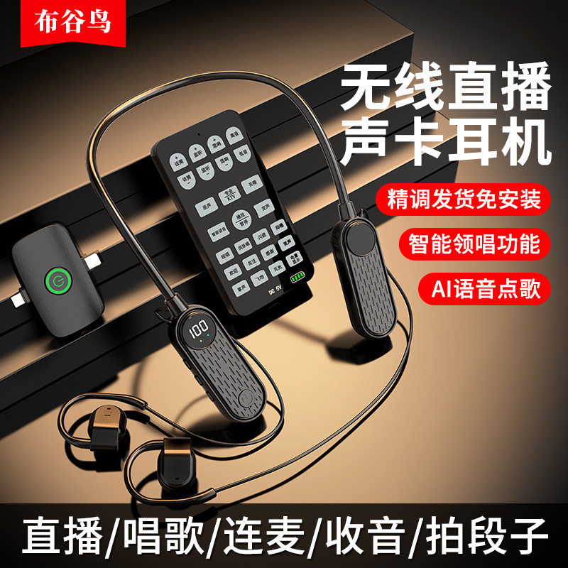 新品布谷鸟G15无线声卡耳麦一体直播唱歌耳机麦克风话筒专业设备