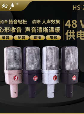 幻声Landry HS-214大振膜电容麦直播K歌高颜值有线麦克风声卡唱歌