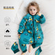 儿童睡袋秋冬中大童分腿睡衣防踢被婴儿三层加厚保暖可拆袖 连体衣