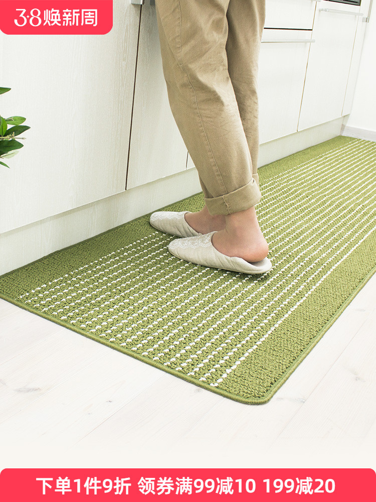 日本oka 进口厨房地垫防滑防油污吸水耐脏脚垫家用可机洗长条地毯