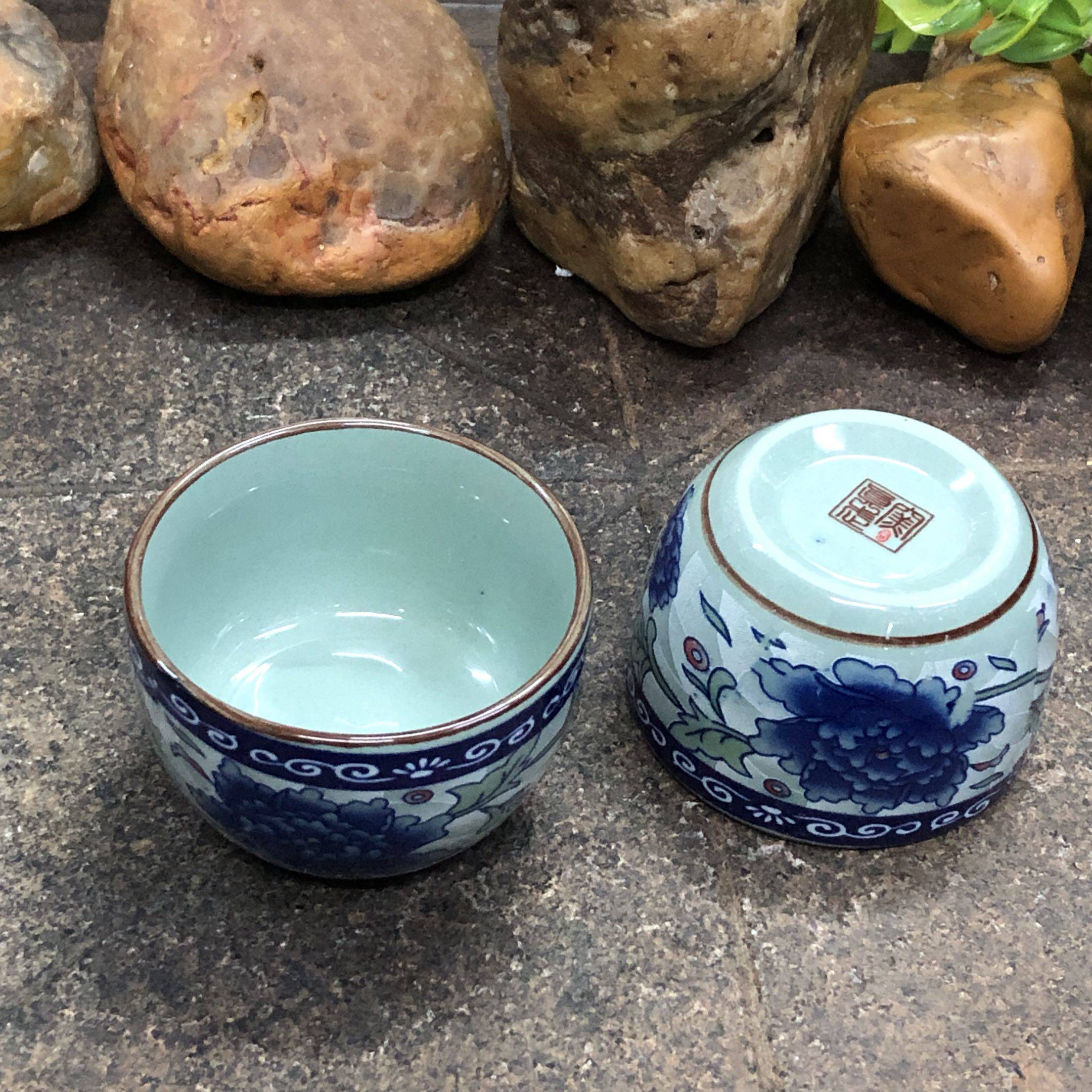 景德镇正品陶瓷茶杯大号韩式杯子青花瓷功夫茶具杯香港电视剧创意