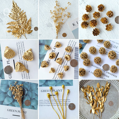 银色迷你松果相思豆圣诞手工礼盒