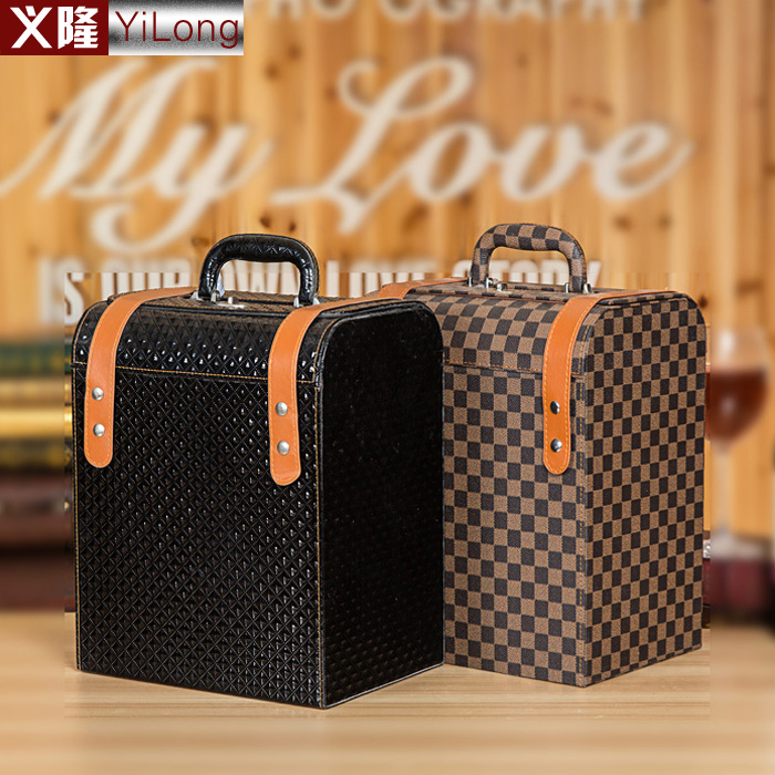 红酒盒六支装皮盒葡萄酒礼盒定制高档盒子6支2支酒盒包装空盒酒箱