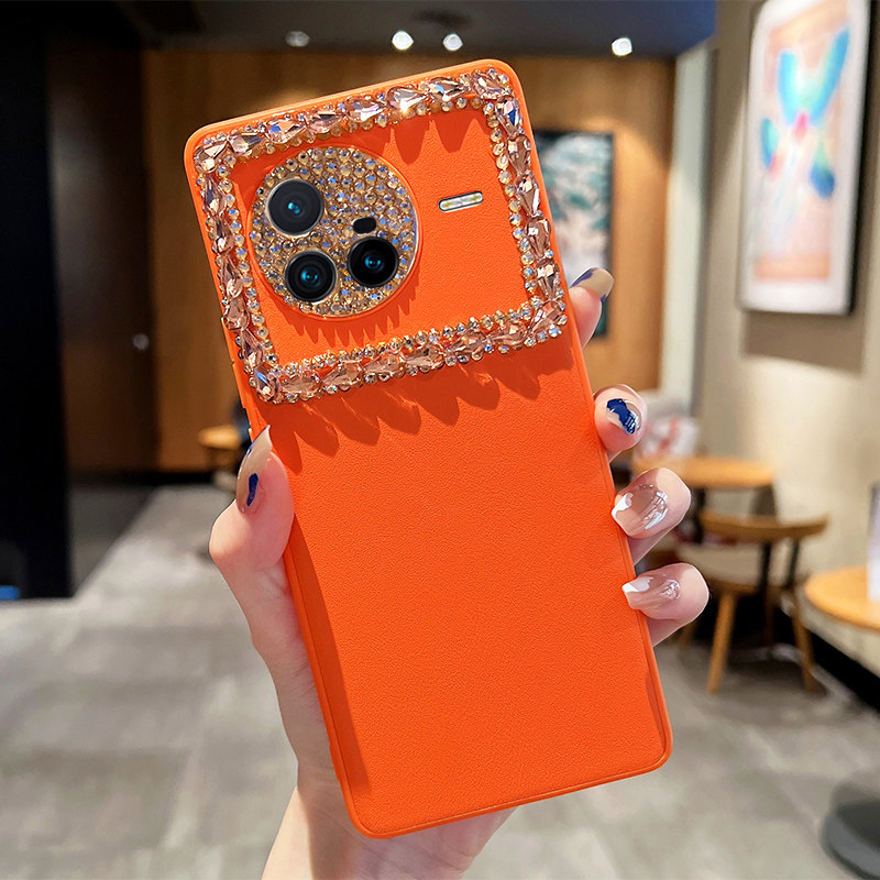 适用于vivoX80手机壳X200s新款X90女款X70闪钻X60全包镜头X50素皮S30防摔pro个性软壳