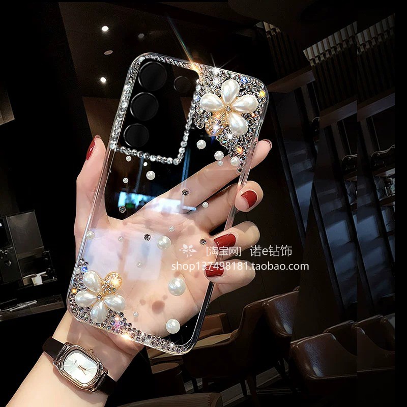 适用于vivoS17壳S19奢华珍珠花X100S水钻Y200性奢华S15E全包S16防摔x80保护套x90高级感y76s个性S12新款