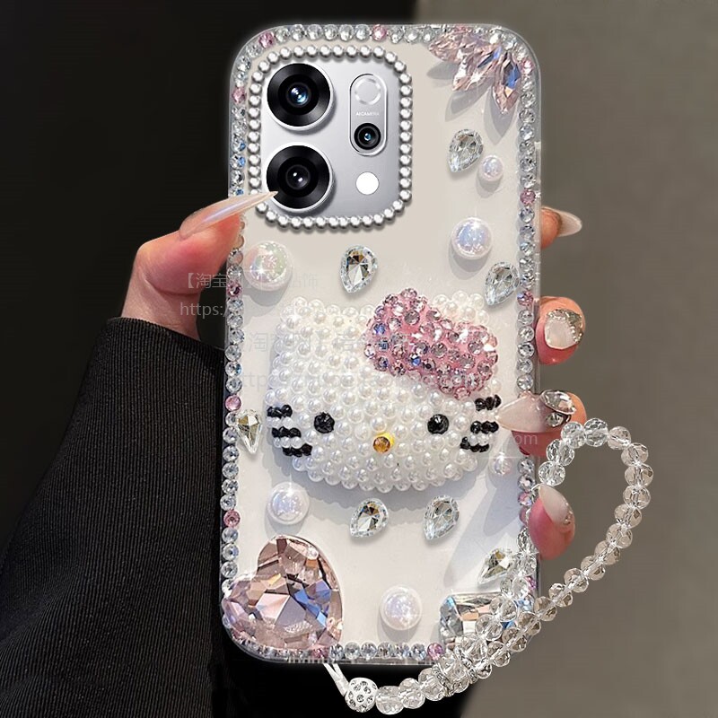 透明水钻适用苹果17镶钻OPPOReno14手机壳全包6 5G/2025年4SE 女款R15标准版新品10防摔7se高级感3外壳5