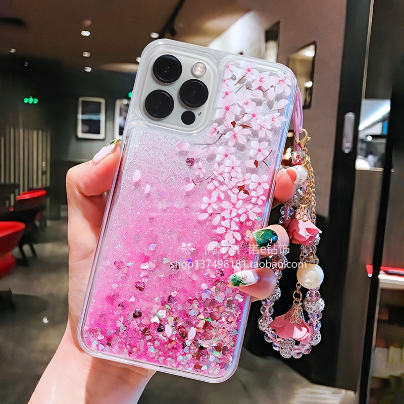 适用于苹果14promax手机壳13创意液体12闪粉流沙11女新款iphone14保护壳13promax防摔12pro硅胶13mini个性14