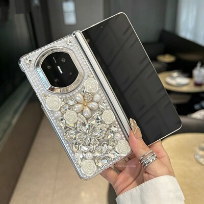 适用华为MateX7折叠屏手机保护壳ins风可爱女款MateX5高档钻matex6磁吸单中轴防摔MateX3典藏版网红保护套