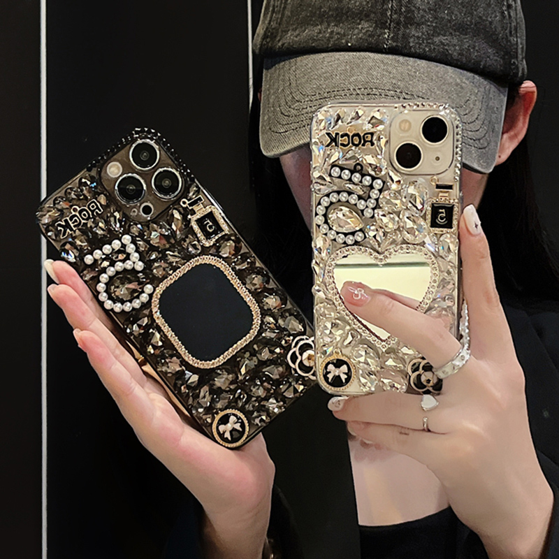 iPhone15手机壳奢华水钻小香风